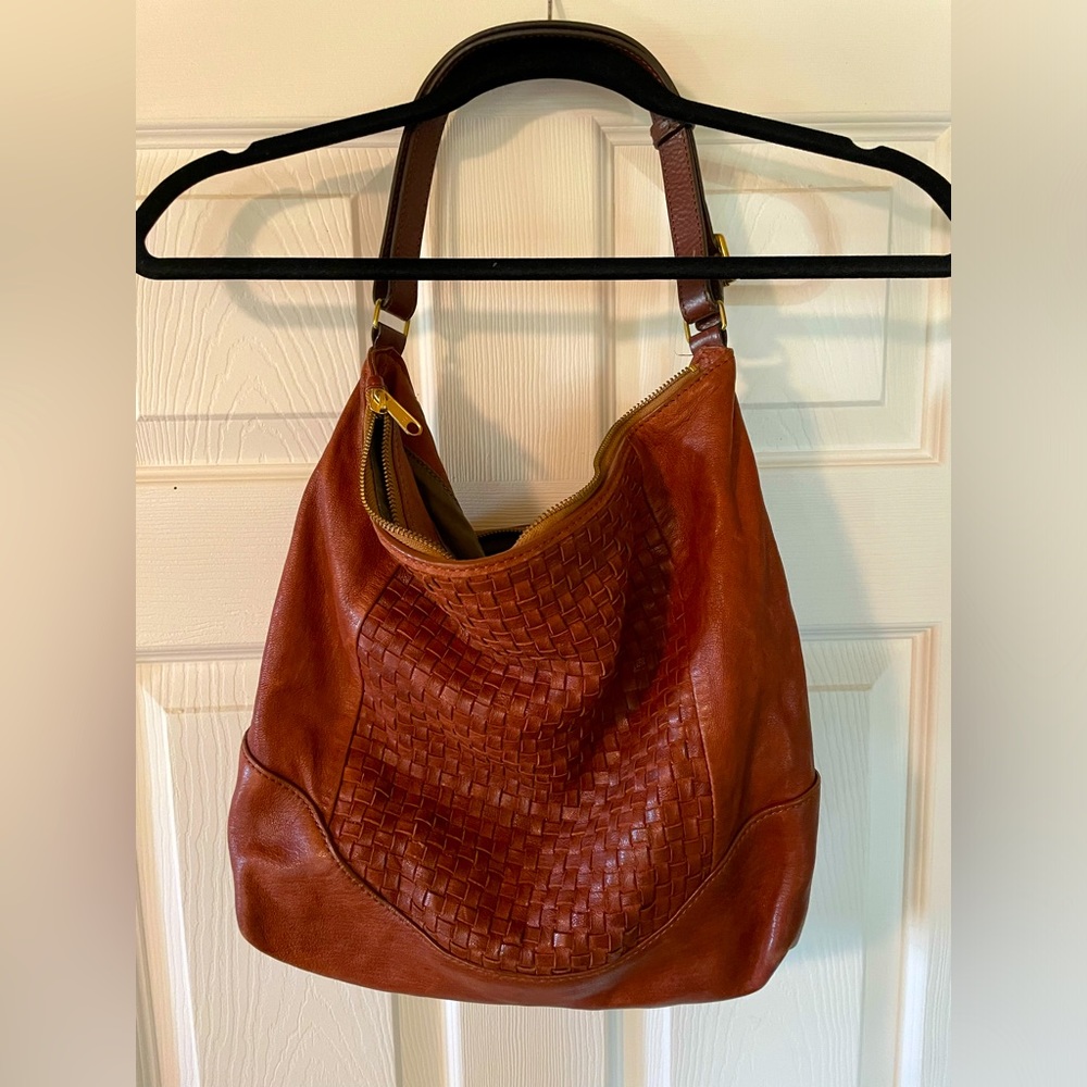 J Crew Woven Leather Bag
